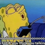 Spongebob who the fuck do you think youre talking to Spongebob meme template blank