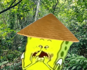 Chinese Spongebob Worried meme template
