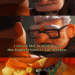 I would like to award you with the highest honor I can bestow  meme template blank Up, Disney, Pixar, medal