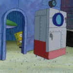 Spongebob peeking behind corner Spongebob meme template blank sneak