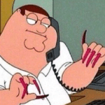 Peter Griffin Long Nails  meme template blank Family Guy