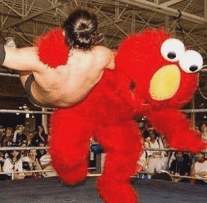 Elmo Slamming Man Down Elmo meme template