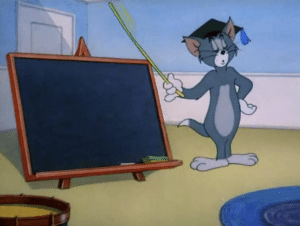 Tom Cat Pointing at Board Board meme template