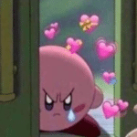 Kirby Angry with Hearts, opening door  meme template blank Gaming, Nintendo