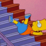 Bart falling down stairs Simpsons meme template blank oof