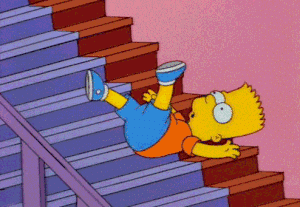 Bart falling down stairs Simpsons meme template