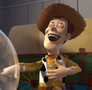 Woody Laughing Pixar meme template