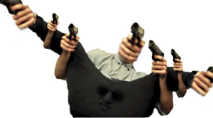 Filthy Frank pointing lots of guns Frank meme template