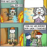 Saving Old Woman From Fire Comic (blank template)  meme template blank Infinipop