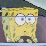 Spongebob Driving, shocked Spongebob meme template blank confused, disturbed