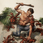 Man fighting lobsters  meme template blank vs.