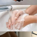 Shaking hands then washing hands (3 panel)  meme template blank