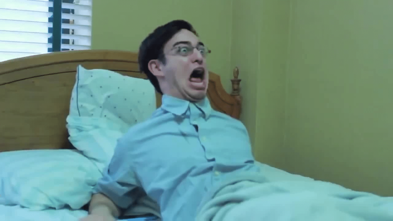 Meme Generator Filthy Frank waking up in bed, scared Newfa Stuff