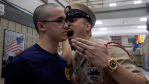 Drill Seargent Yelling at Kid  Military meme template