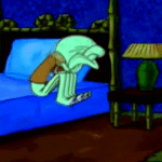 Squidward Crying in Bed Spongebob meme template blank