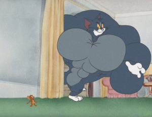 Strong Tom Cat Peeking Around Corner Tom and Jerry meme template