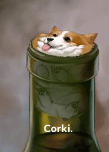 Corgi in pipe Dog meme template