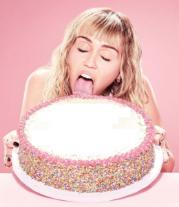 Miley Cyrus Licking Cake  Food meme template