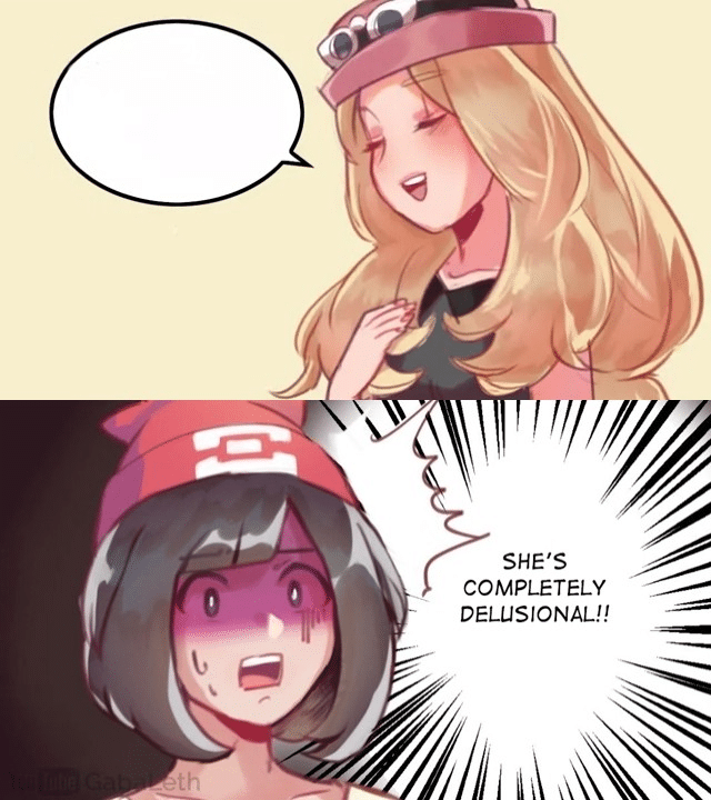 Shes completely delusional comic  meme template blank Pokemon, anime