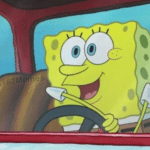Spongebob Driving, Happy Spongebob meme template blank