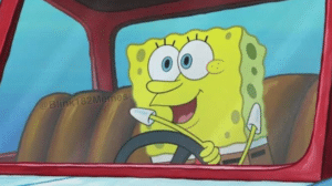 Spongebob Driving, Happy Spongebob meme template