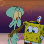 Spongebob and Squidward attached to each other Spongebob meme template blank