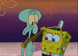 Spongebob and Squidward attached to each other Spongebob meme template