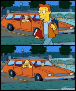 Homer Yelling at Person in car (blank template) Simpsons meme template