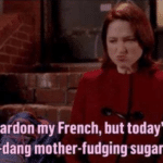 Well pardon my french but todays been a gosh-dange mother-fudging sugar show  meme template blank