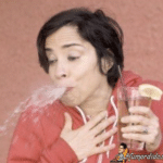 Woman spitting tea  meme template blank