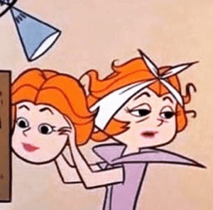 Janet Jetson putting on face Car meme template