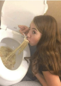 Eating Ramen from Toilet  Food meme template