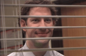 Jim Looking Through Blinds The Office meme template