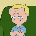Upside down face kid from Family Guy  meme template blank arms crossed