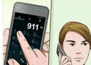 Calling 911 Stock Photo meme template
