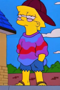 Lisa Hippie Hands in Pockets Simpsons meme template