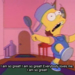 Bart 'I am so great! I am so great!' Simpsons meme template blank noise