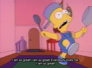 Bart "I am so great! I am so great!" Happy meme template