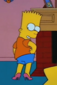 Bart High Heels Simpsons meme template