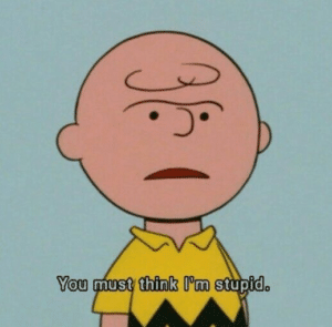 Charlie Brown ‘You must think im stupid’ Lie meme template