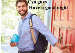 Cya guys have a good night Leaving meme template