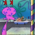 Squidward in Kuddly Krab uniform Spongebob meme template blank Fred the Fish