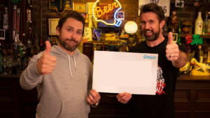 Always Sunny holding sign Holding Sign meme template