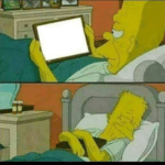 Old Bart looking at picture Simpsons meme template blank