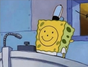 Spongebob with face drawn on face Drawing meme template