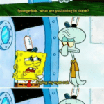 Squidward 'Hurry up I gotta cry too' Spongebob meme template blank