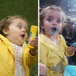 Bubble girl eating cotton candy  meme template blank