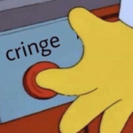 Pressing cringe button Simpsons meme template blank