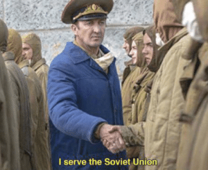 I serve the Soviet Union Hands meme template