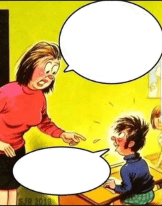 Teacher talking to student (blank) Child meme template